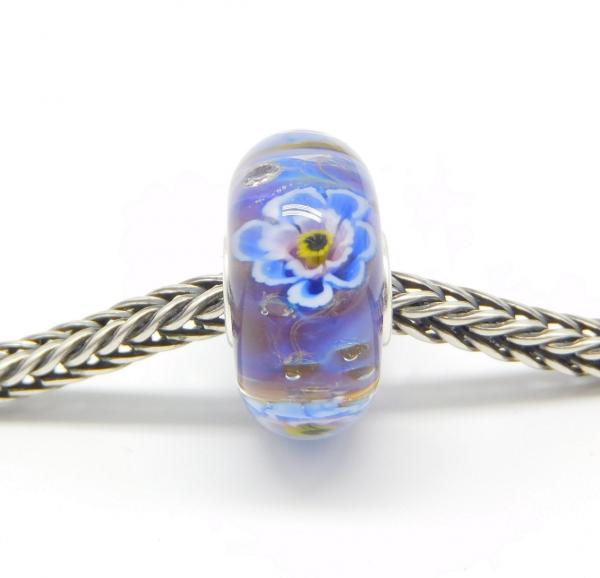 Violet Blue Flower Monroe - Elfbeads Glas - Originalfoto